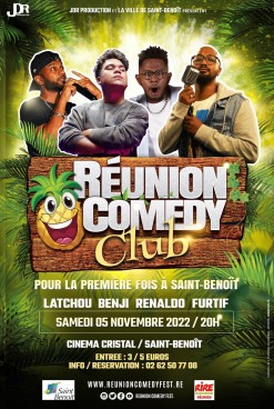 « Réunion Comedy Club » le samedi 05 novembre à 20h au cinéma Cristal