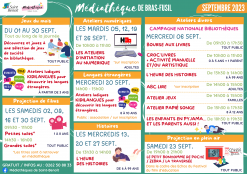 PROGRAMME DU MOIS DE SEPTEMBRE 2023