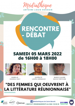 Rencontre-débat « Des femmes qui œuvrent à la littérature réunionnaise »
