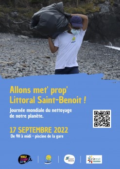 Collecte des déchets sur le littoral de Saint-Benoit