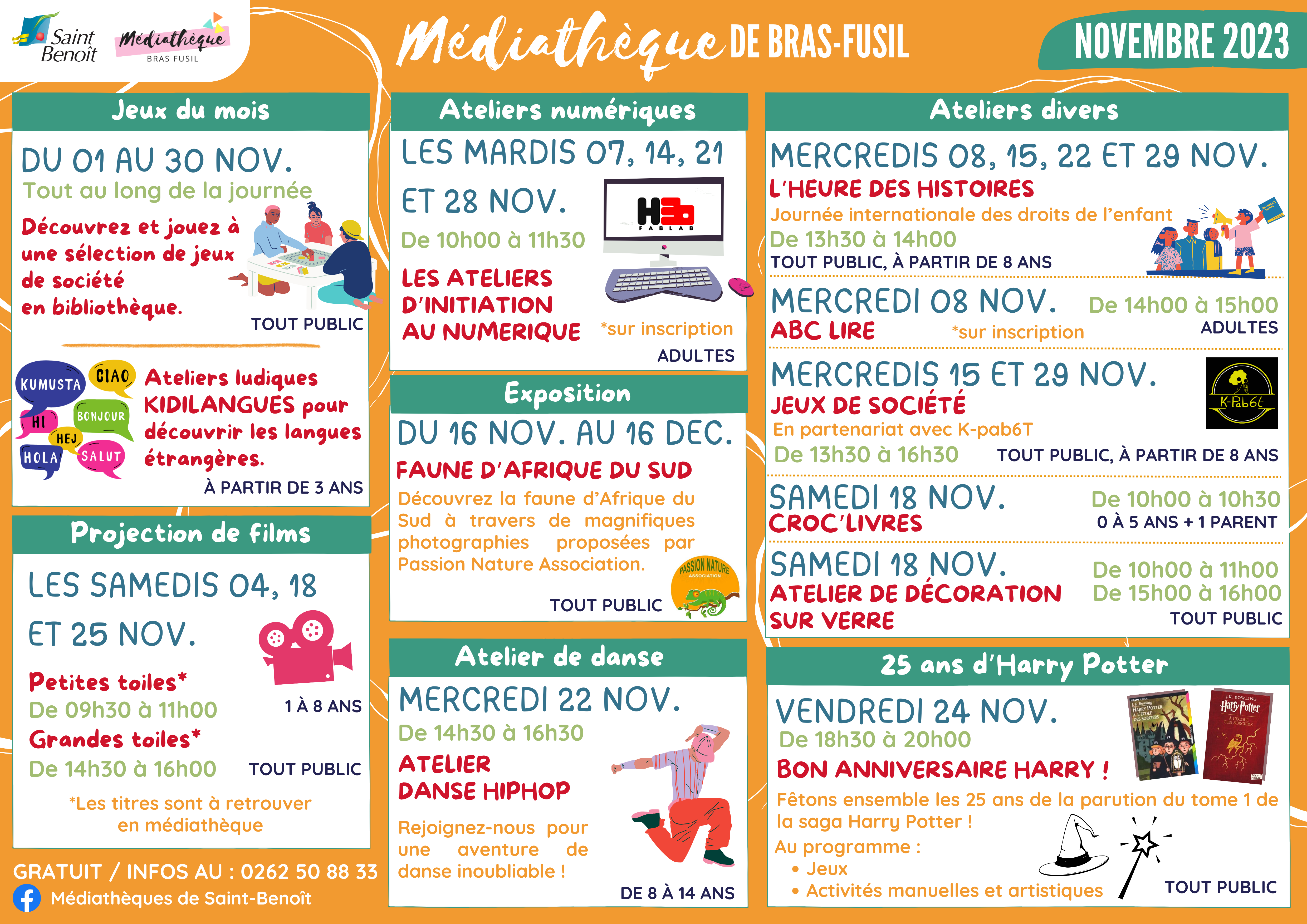 Programme novembre 2023 - Médiathèque de Bras-Fusil
