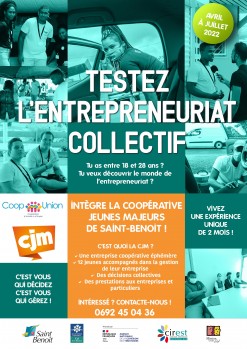 Entrepreneuriat collectif avec la Coopérative Jeunes Majeurs (CJM) de Saint-Benoît