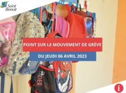 Grève du jeudi 06 avril 2023 : risque de perturbations dans les écoles et crèches à St-Benoît