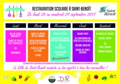 Restauration scolaire à Saint-Benoit : Menu de la semaine