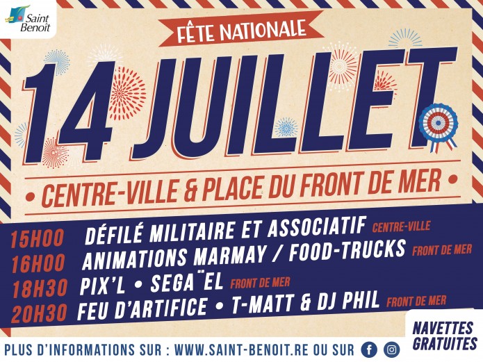 Festivités du 14 juillet à Saint-Benoît !!