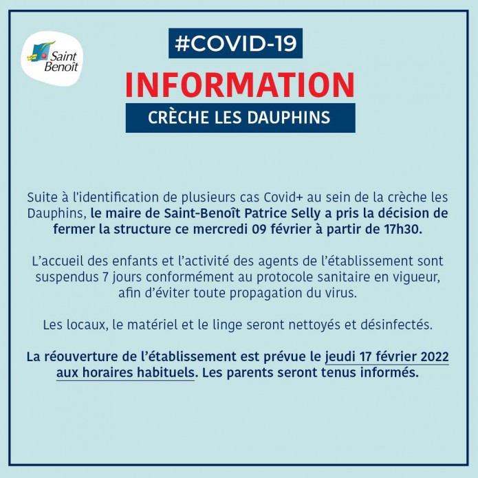 INFO covid19 - Crèche les Dauphins