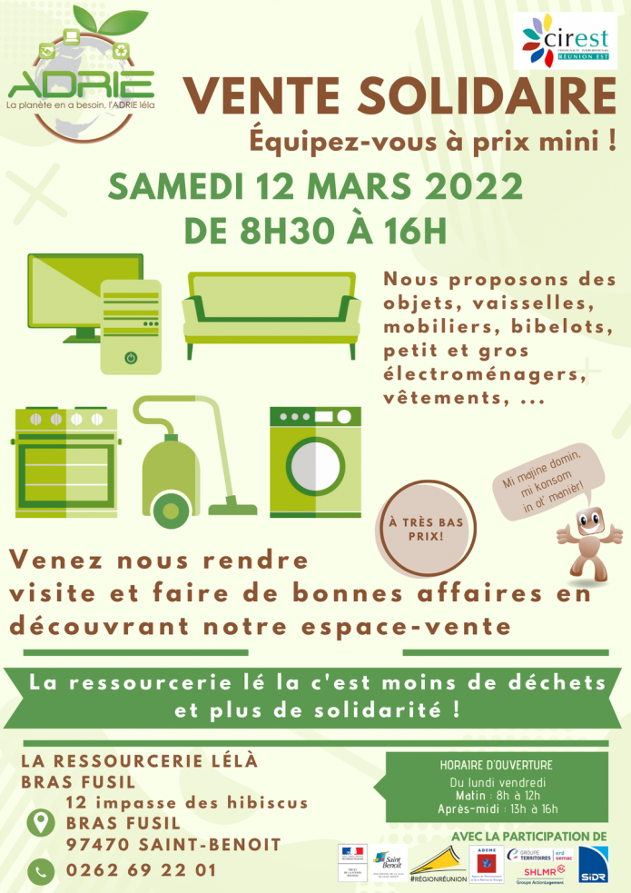 La ressourcerie léla- Vente solidaire du samedi 12 mars 2022