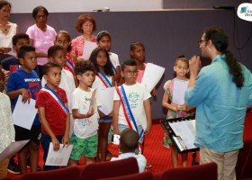 Les jeunes du CME (2022-2024) s’entraînent à chanter la Marseillaise !