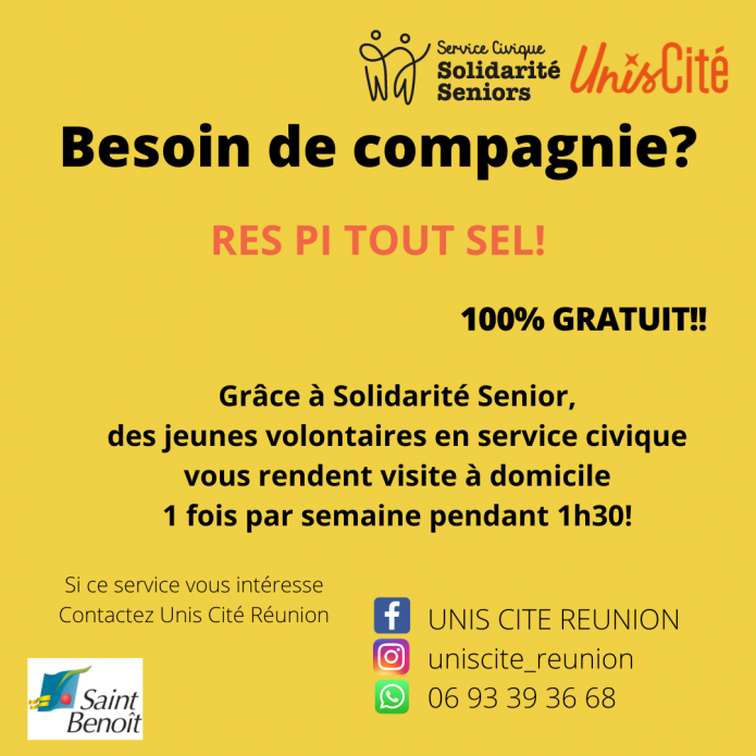 Unis Cité de Saint-Benoît : solidarité seniors